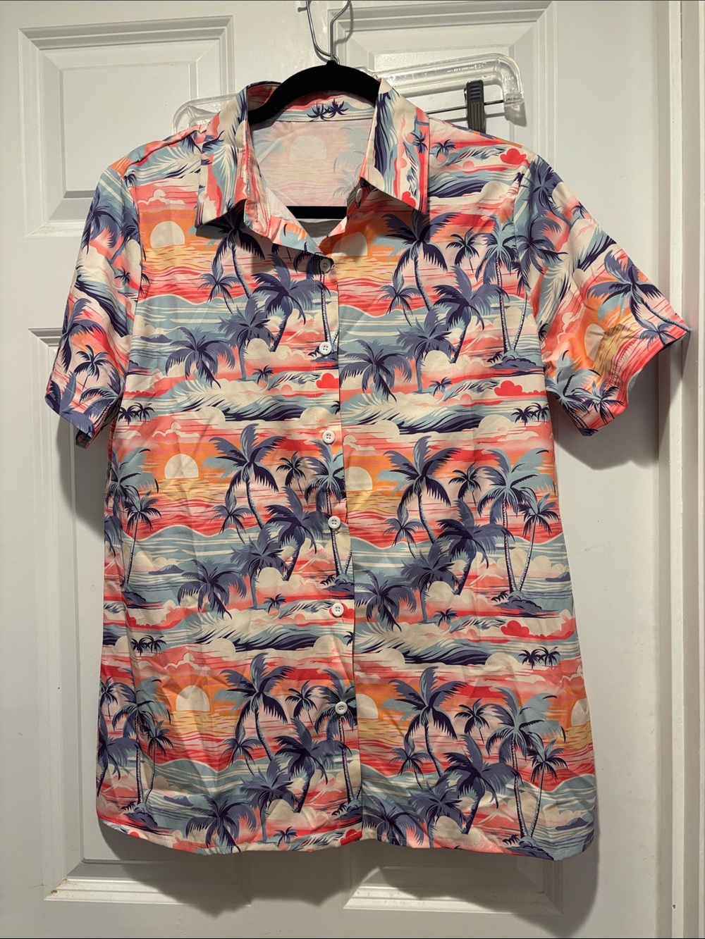 Tropical Sunset Short Sleeve Button-Down